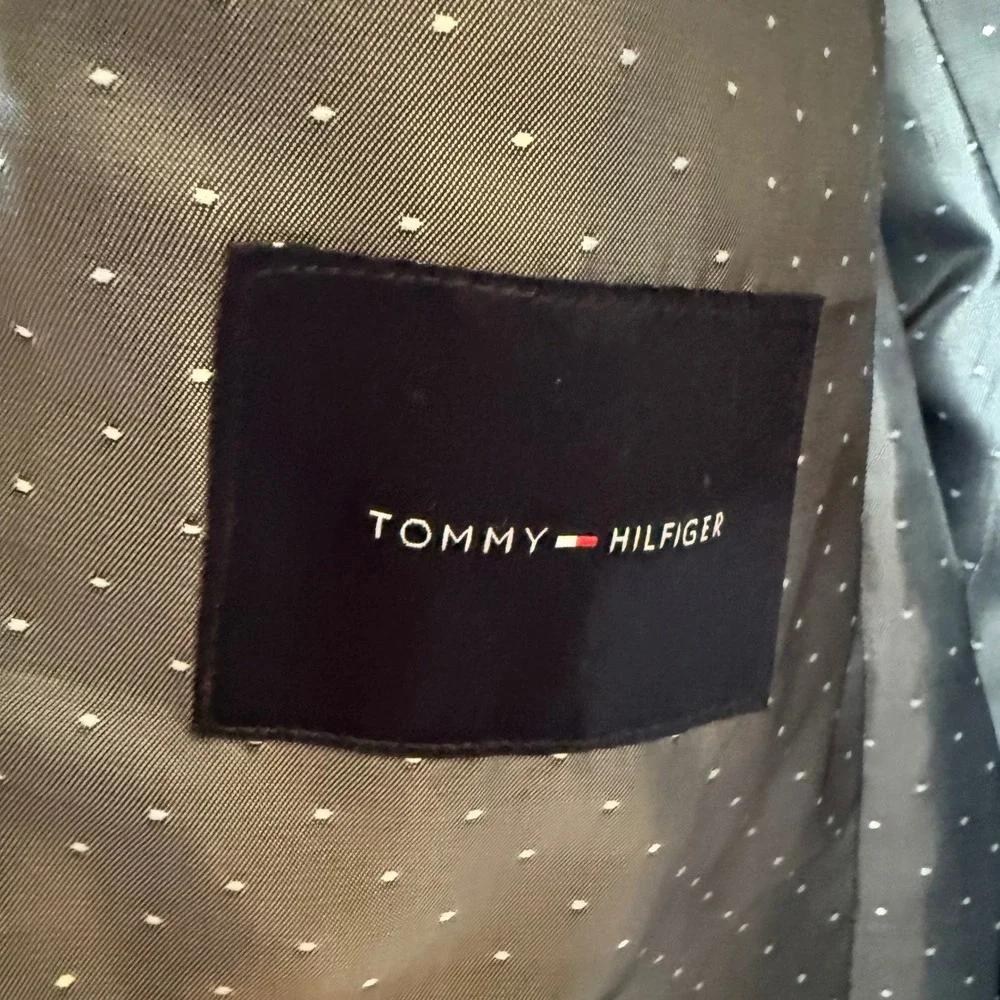 Tommy Hilfiger Blazer Mens 40L Grey Excellent Micro Houndstooth‎ Suit Jacket